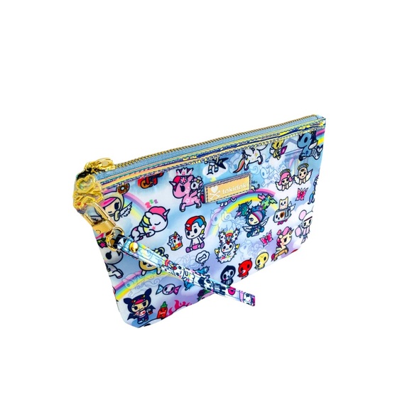 Tokidoki Angels & Devil Design Makeup Bag Cosmetic Case Pencil Pouch Wristlet - Picture 3 of 3